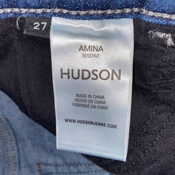 NWT Hudson Amina Mid-Rise Short Denim Blue Jean Cutoff Shorts Size 27 NEW - Picture 7 of 7